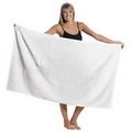 Oversized Velour Terry Beach Towel (White Embroidery)